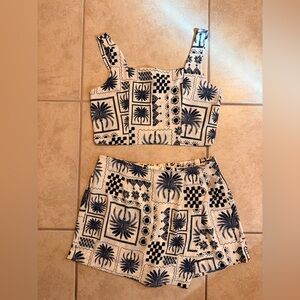 Tropical Print Women's Skort Set